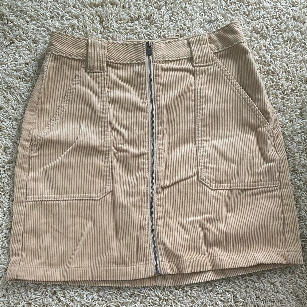 Hollister Corduroy Skirt with zip close; back pockets
